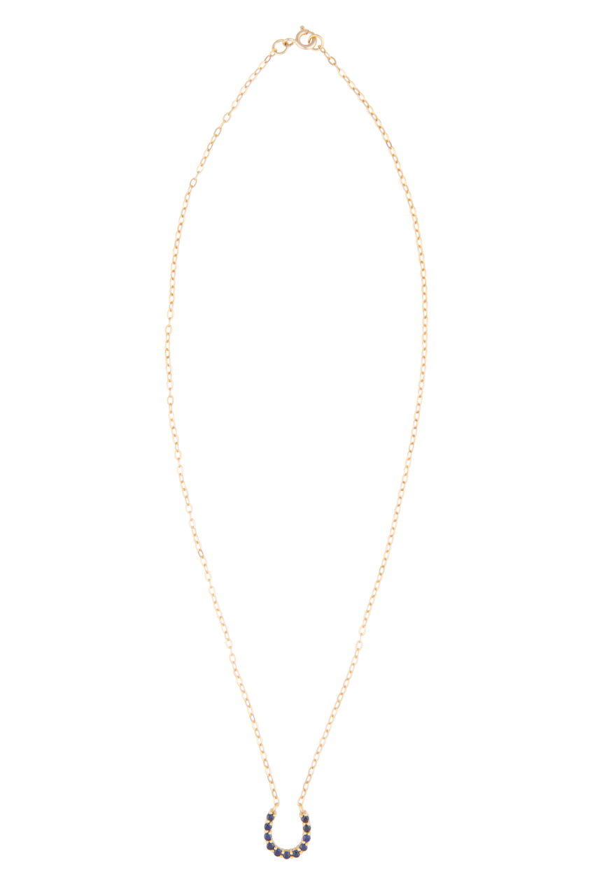 Sapphire Horseshoe Pendant Necklace