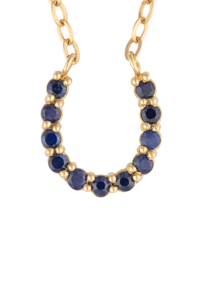 Sapphire Horseshoe Pendant Necklace