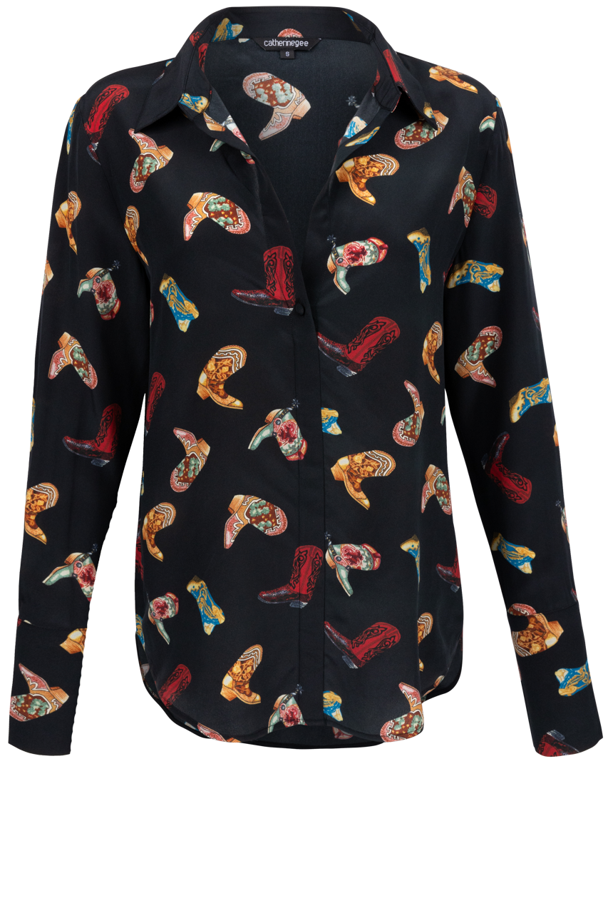 CATGEE Daria French Cuff Silk Blouse