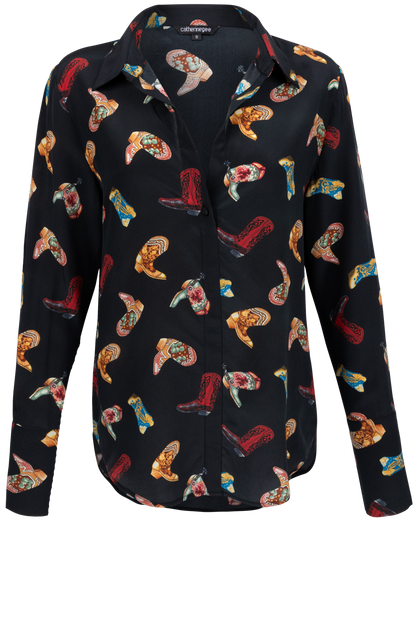 CATGEE Daria French Cuff Silk Blouse