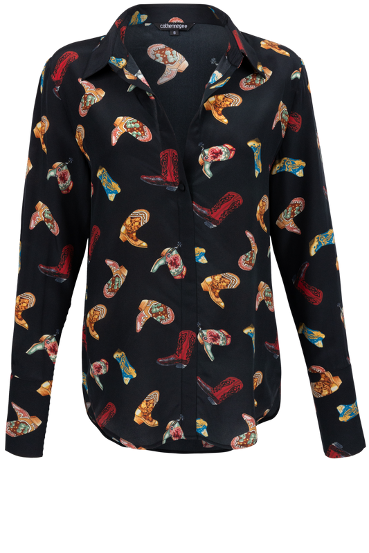 CATGEE Daria French Cuff Silk Blouse
