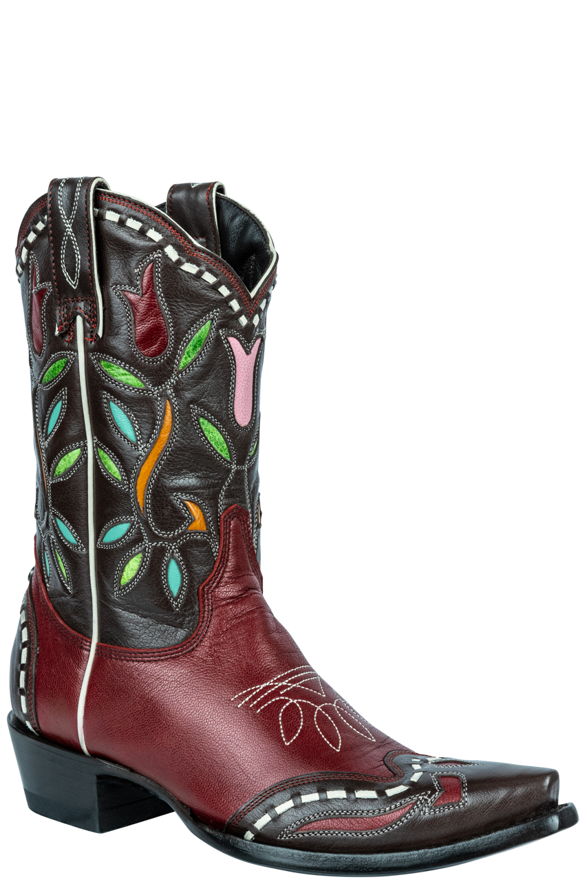 Pinto Ranch Booths Double D Ranch by Old Gringo Red Multi Tulip Time Cowgirl Boots | Pinto ...