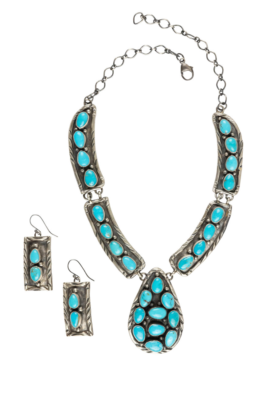 Kingman Turquoise Necklace Set