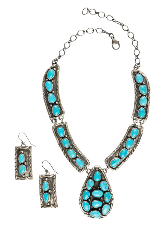 Kingman Turquoise Necklace Set