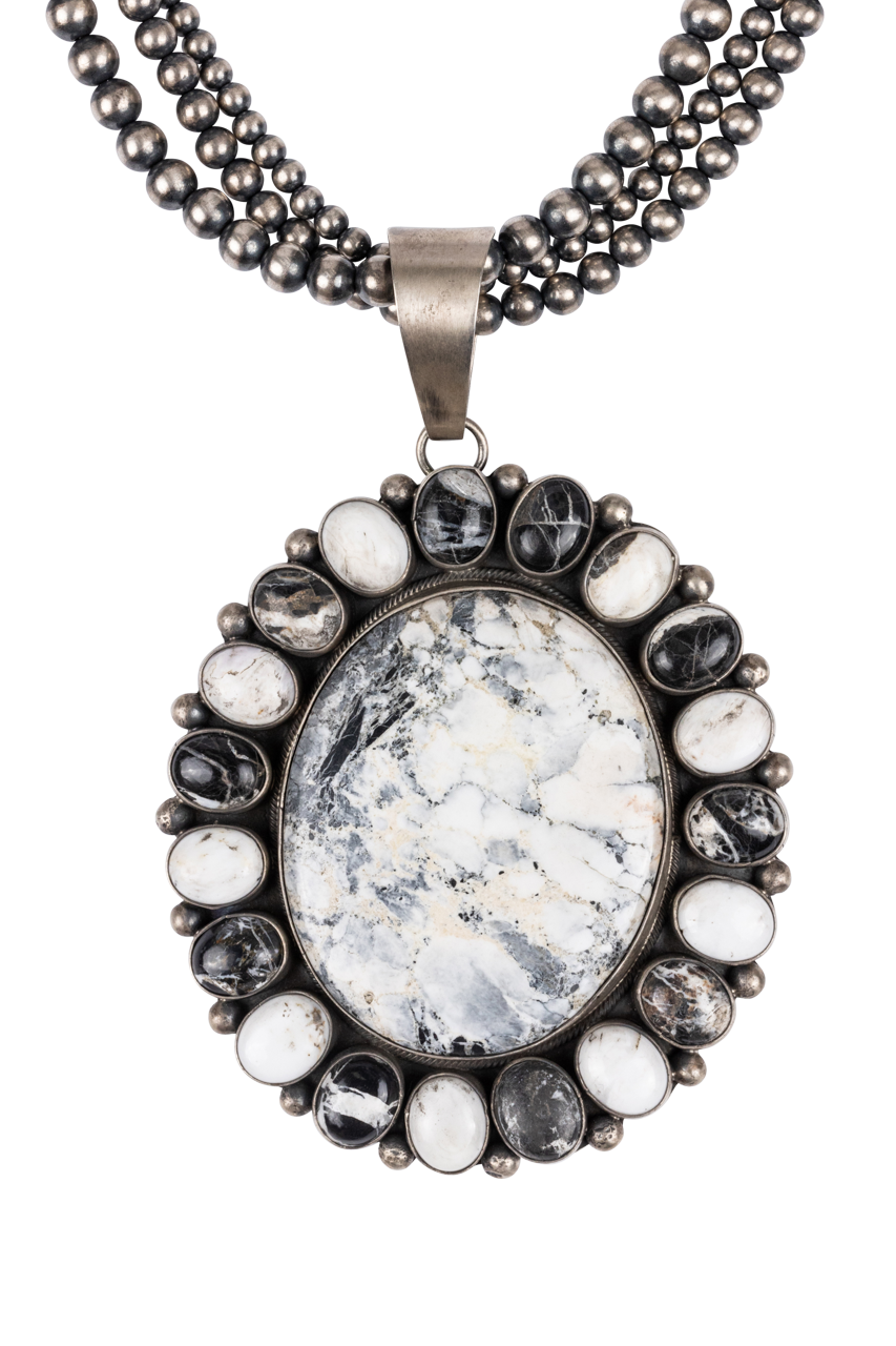 White Buffalo Turquoise Pendant Necklace