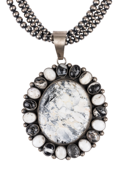 White Buffalo Turquoise Pendant Necklace