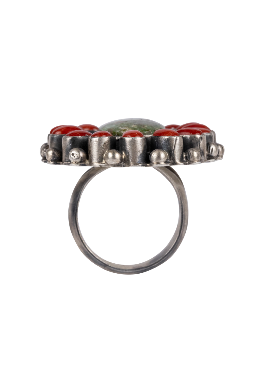 Royston Turquoise & Coral Ring