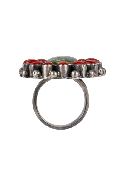 Royston Turquoise & Coral Ring