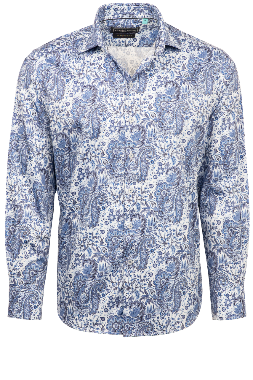 David Smith Australia Sky Blue Button-Front Shirt