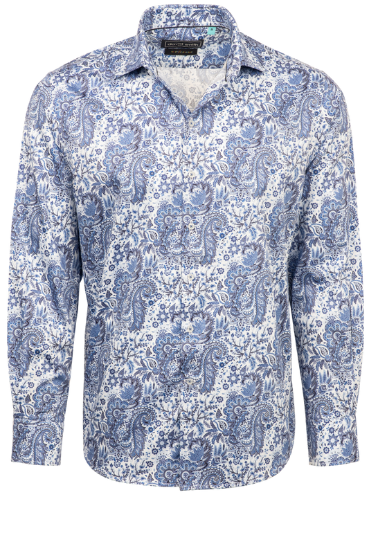 David Smith Australia Sky Blue Button-Front Shirt