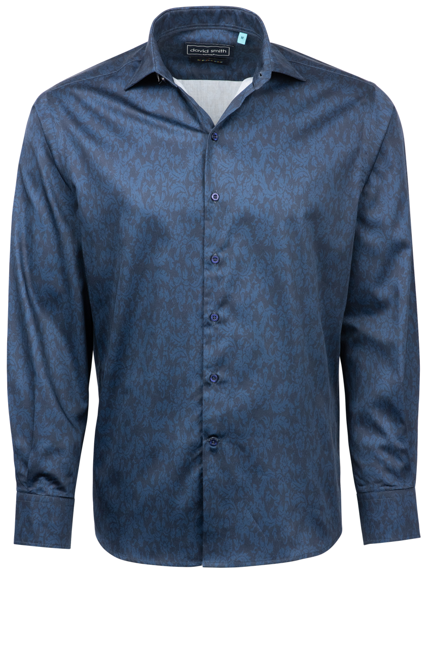 David Smith Australia Ink Paisley Button-Front Shirt