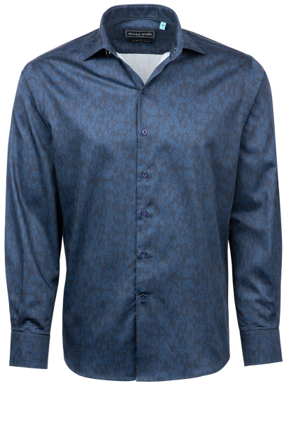 David Smith Australia Ink Paisley Button-Front Shirt