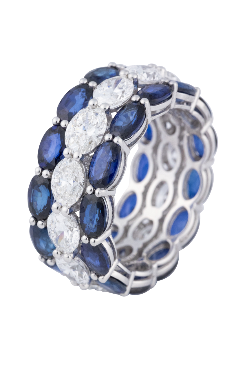 Diamond & Sapphire Eternity Band
