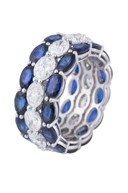 Diamond & Sapphire Eternity Band