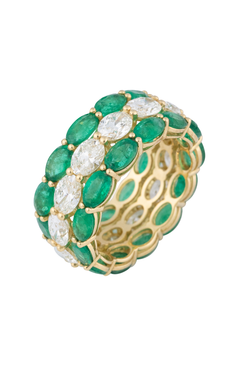 Diamond & Emerald Eternity Band