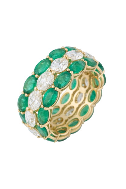 Diamond & Emerald Eternity Band