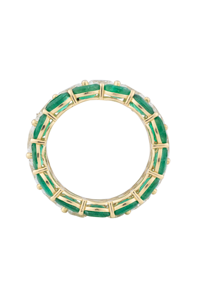 Diamond & Emerald Eternity Band