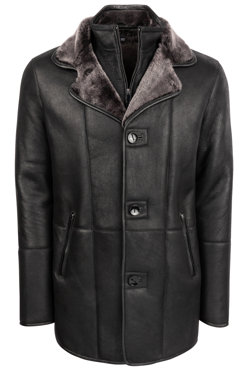 Pinto Ranch Black Merino Western Shearling Coat | Pinto Ranch