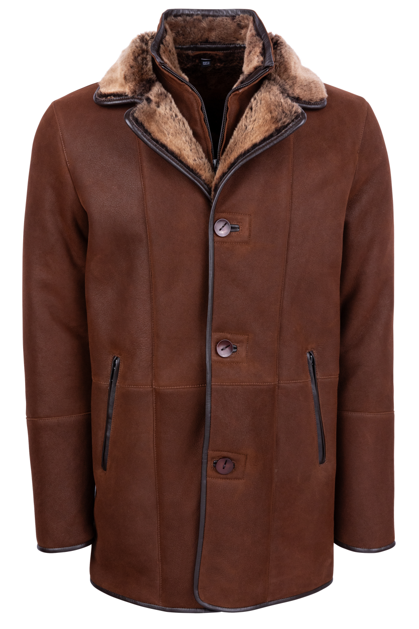 Pinto Ranch Merino Shearling Coat - Rich Brown