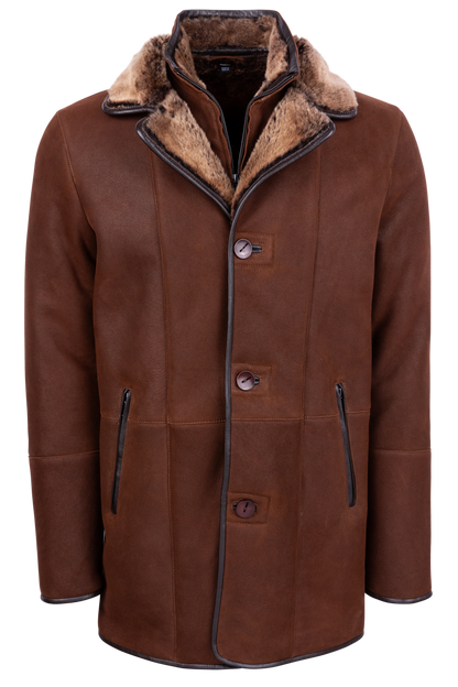 Pinto Ranch Merino Shearling Coat - Rich Brown