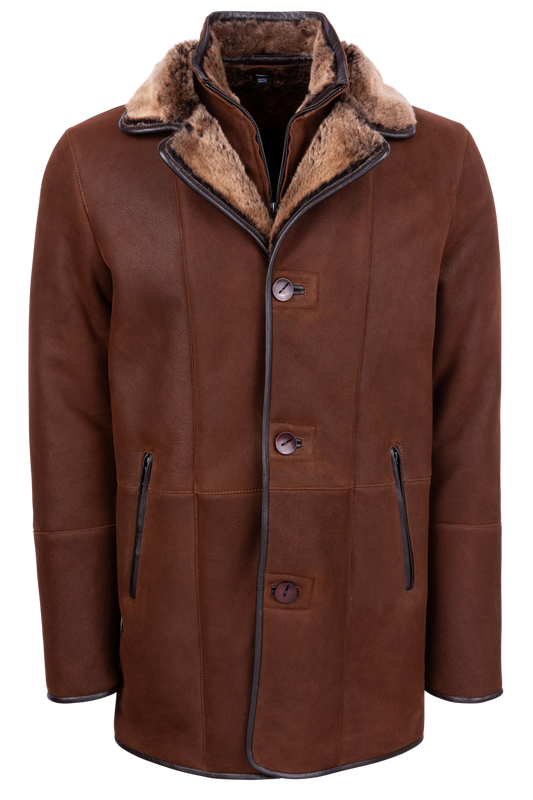 Pinto Ranch Merino Shearling Coat - Rich Brown