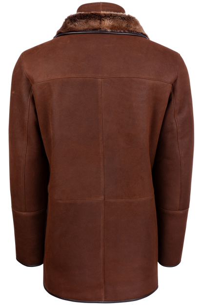 Pinto Ranch Merino Shearling Coat - Rich Brown