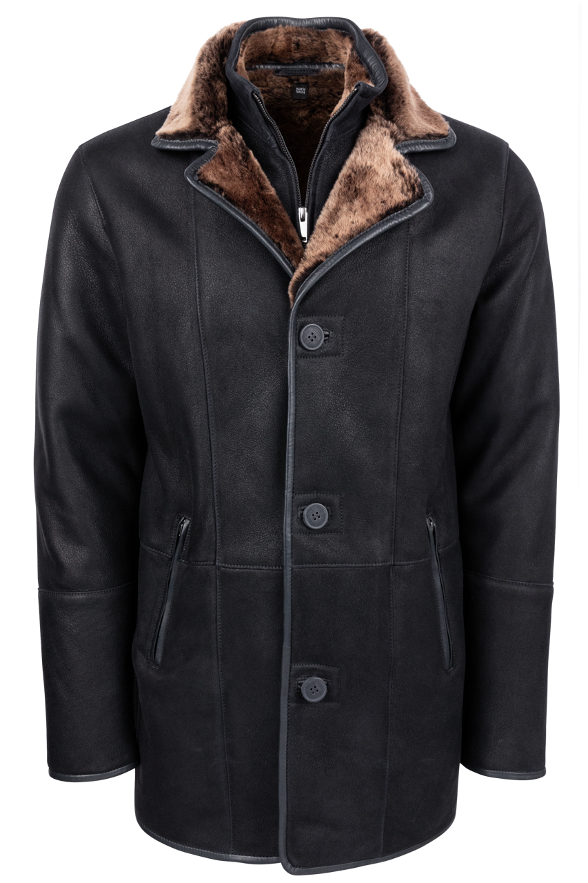 Pinto Ranch Merino Shearling Coat - Brown & Black