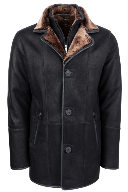 Pinto Ranch Merino Shearling Coat - Brown & Black