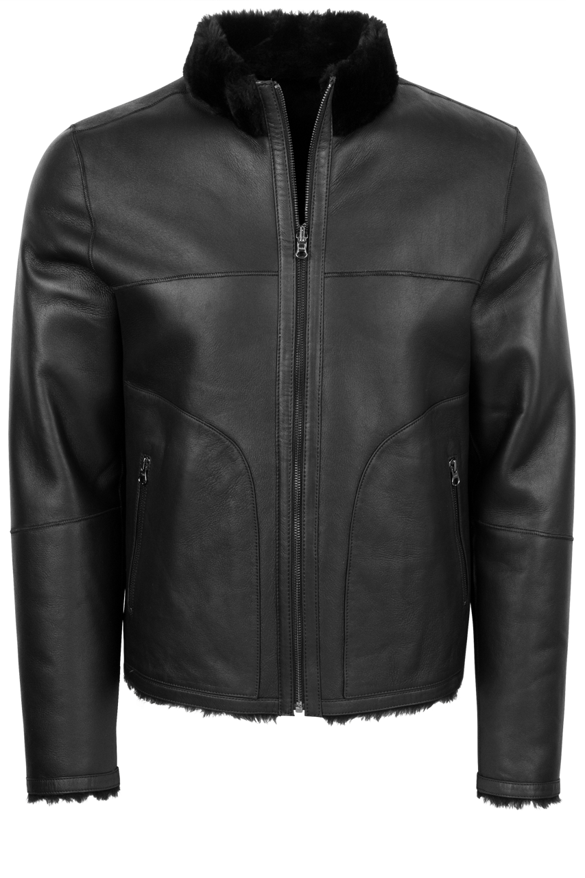 Pinto Ranch Solid Black Shearling Reversible Western Jacket | Pinto Ranch