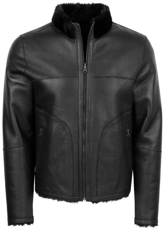 Pinto Ranch Shearling Reversible Jacket -Solid Black