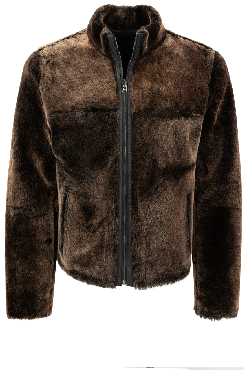 Pinto Ranch Black & Brown Shearling Jacket