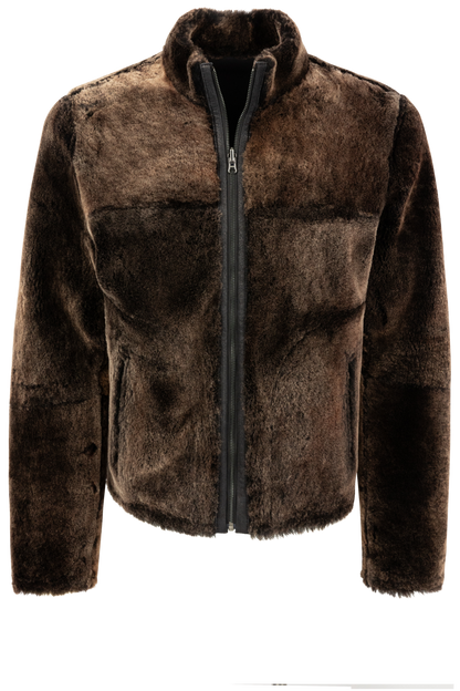 Pinto Ranch Black & Brown Shearling Jacket