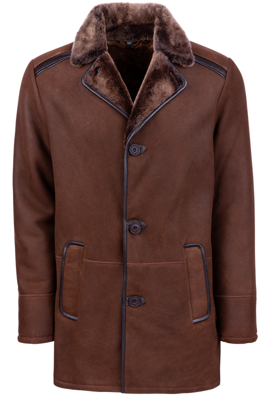 Pinto Ranch Shearling Button Front Coat - Cognac