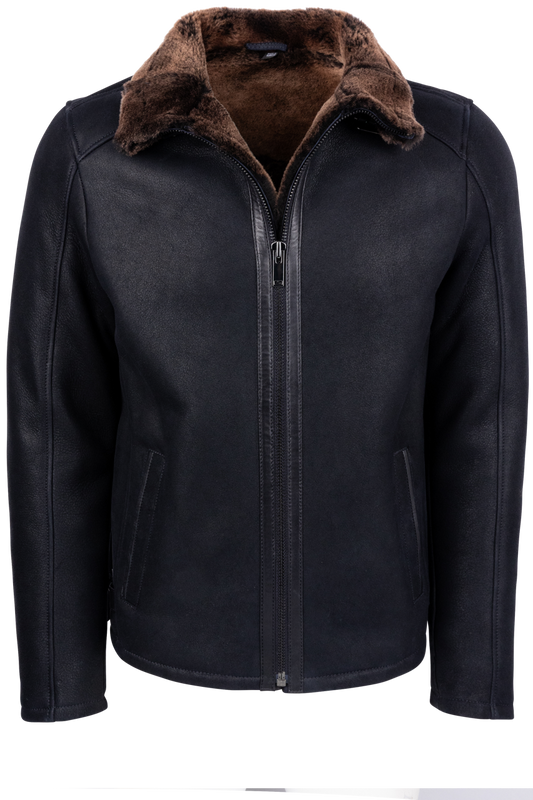 Pinto Ranch Zip Front Black Shearling Jacket