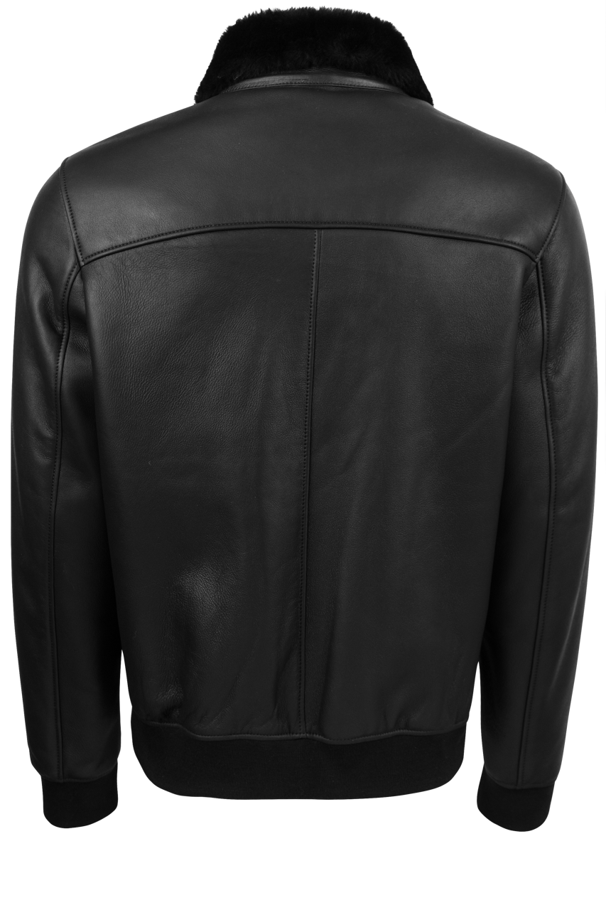 Pinto Ranch Black Shearling Bomber Jacket