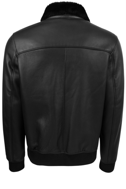 Pinto Ranch Black Shearling Bomber Jacket