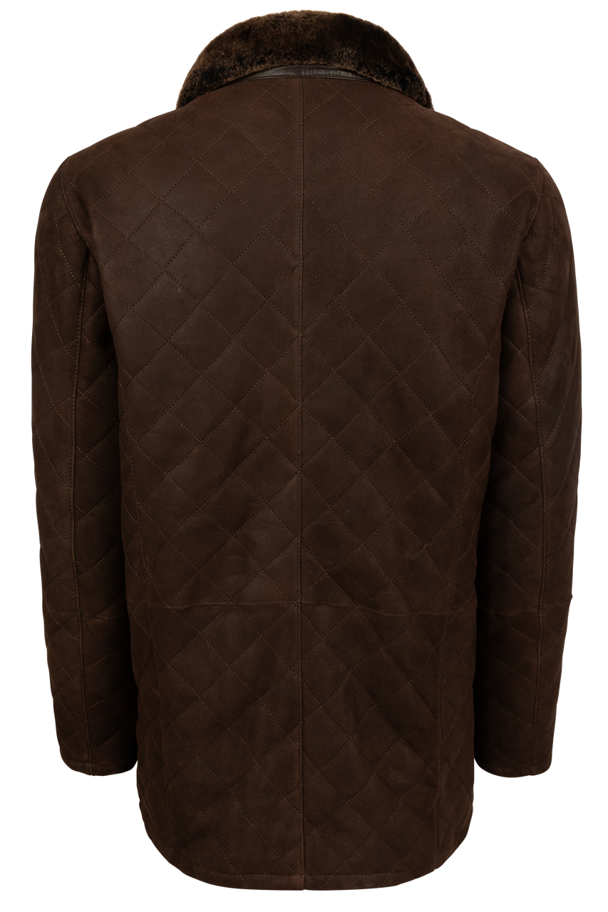 Pinto Ranch Quilted Shearling Coat - Dark Chocolate