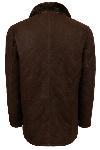 Pinto Ranch Quilted Shearling Coat - Dark Chocolate