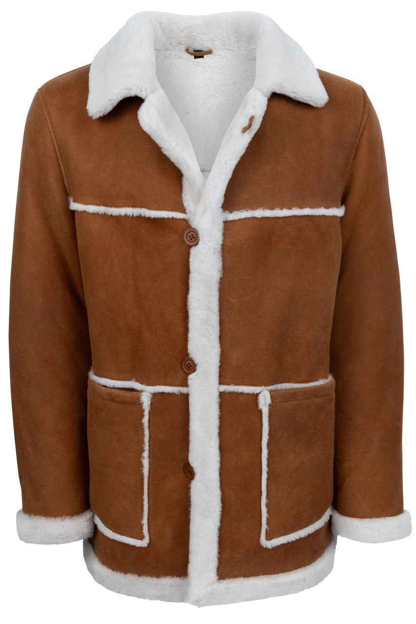 Pinto Ranch Whiskey Leather & Shearling Coat