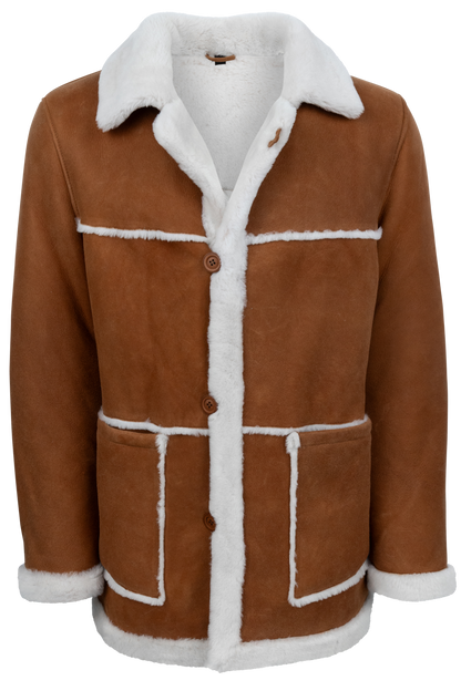 Pinto Ranch Whiskey Leather & Shearling Coat