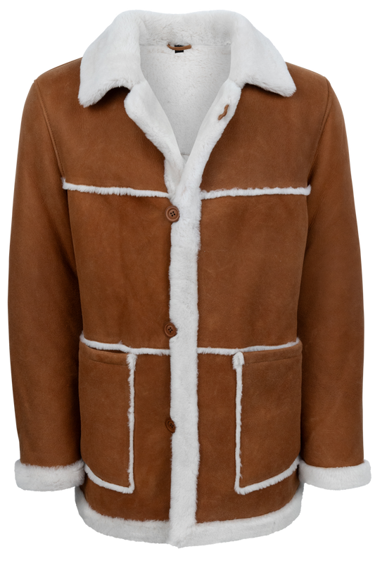 Pinto Ranch Whiskey Leather & Shearling Coat