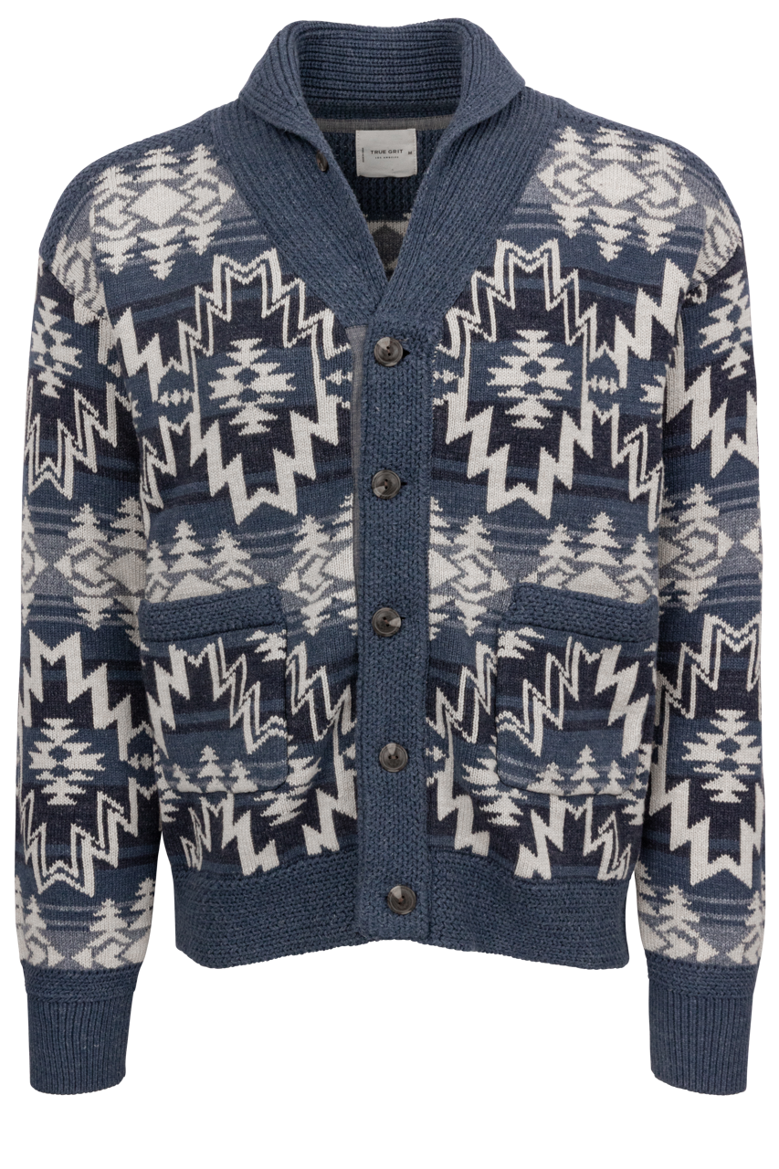 True Grit Aztec Print Knit Cardigan