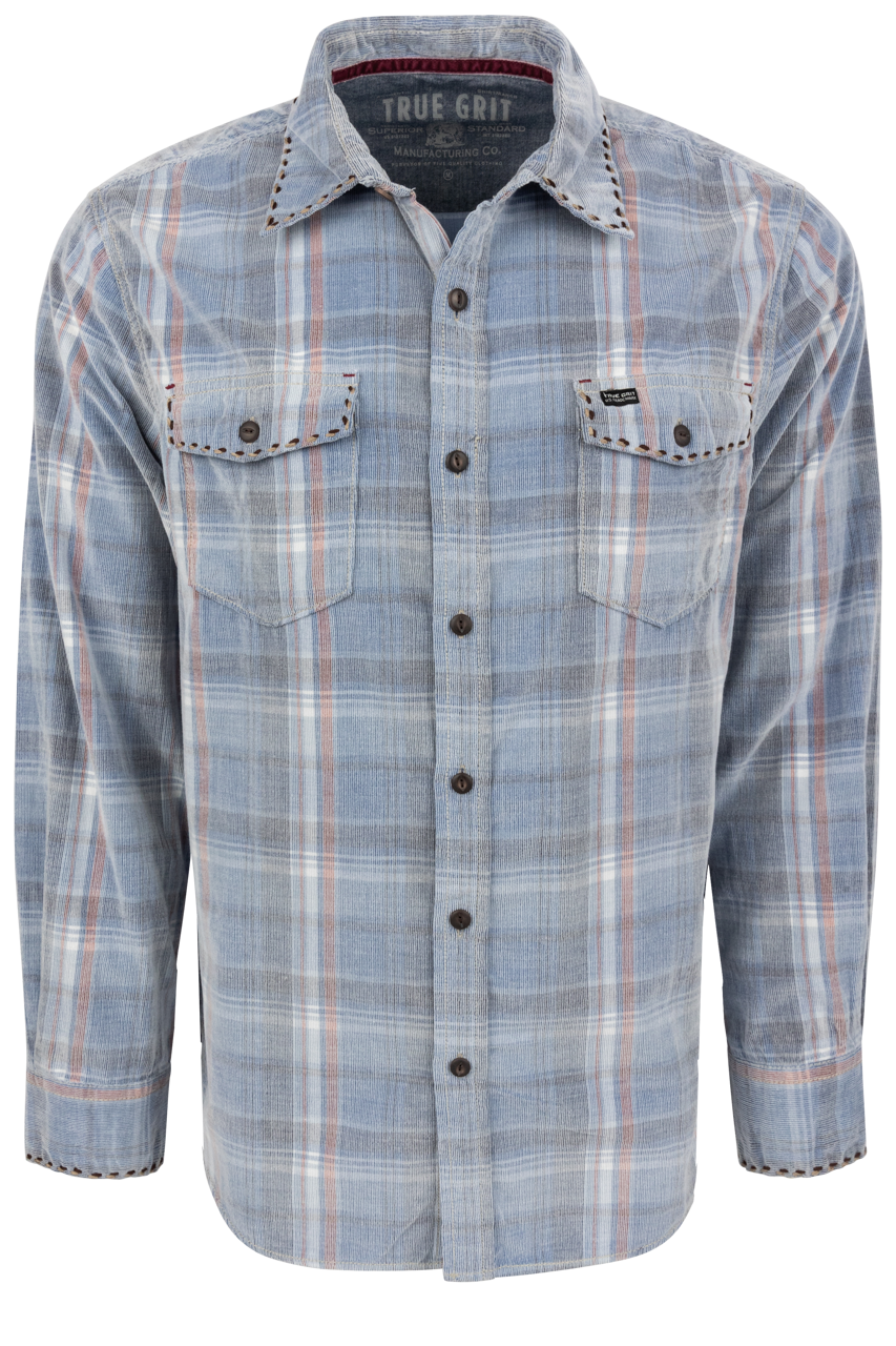 True Grit Canyon Cord Button-Front Shirt - Indigo