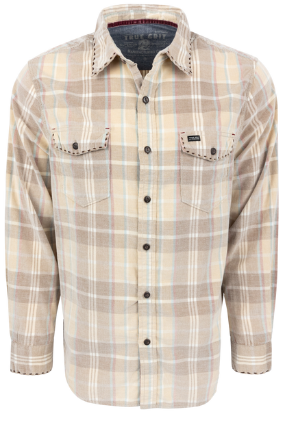 True Grit Canyon Cord Button-Front Shirt - Khaki