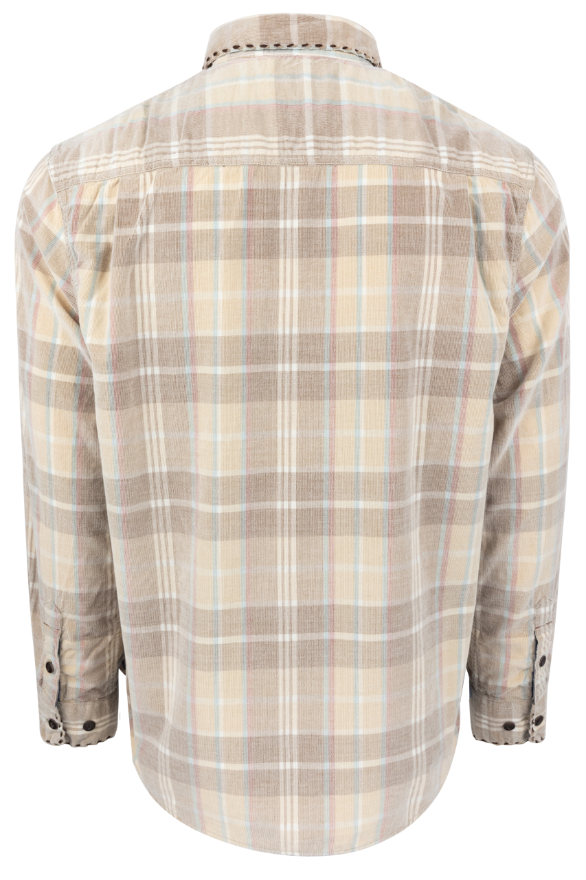 True Grit Canyon Cord Button-Front Shirt - Khaki