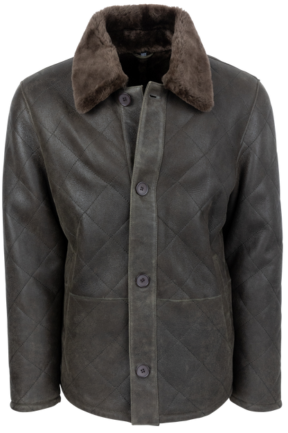 Pinto Ranch Olive Quilt Shearling Jacket