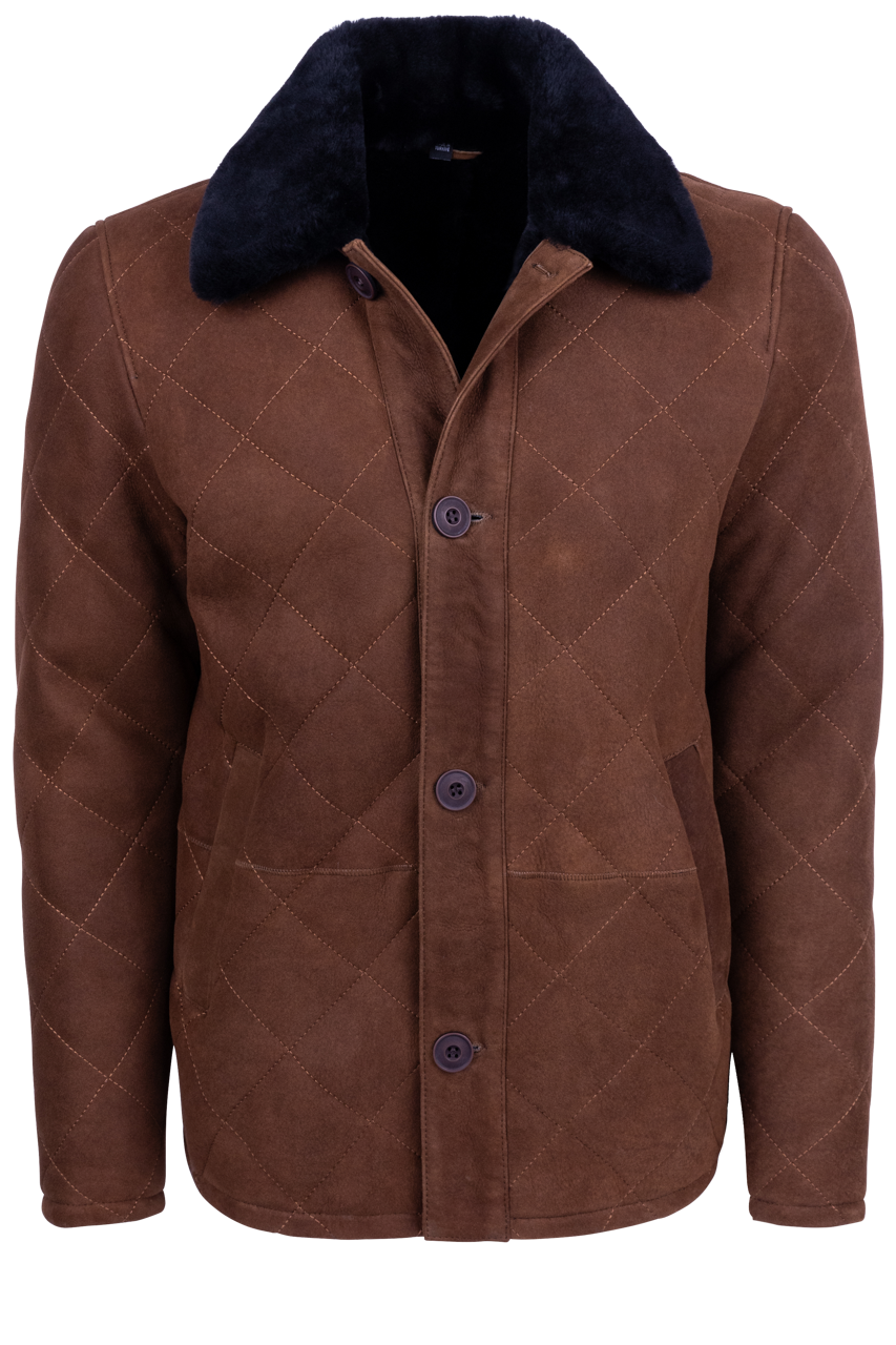 Pinto Ranch Brown Quilt Shearling Jacket