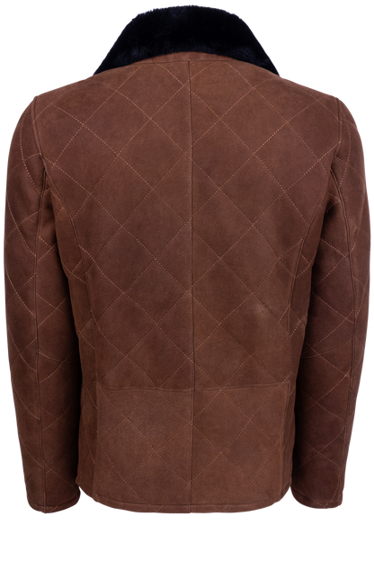 Pinto Ranch Brown Quilt Shearling Jacket