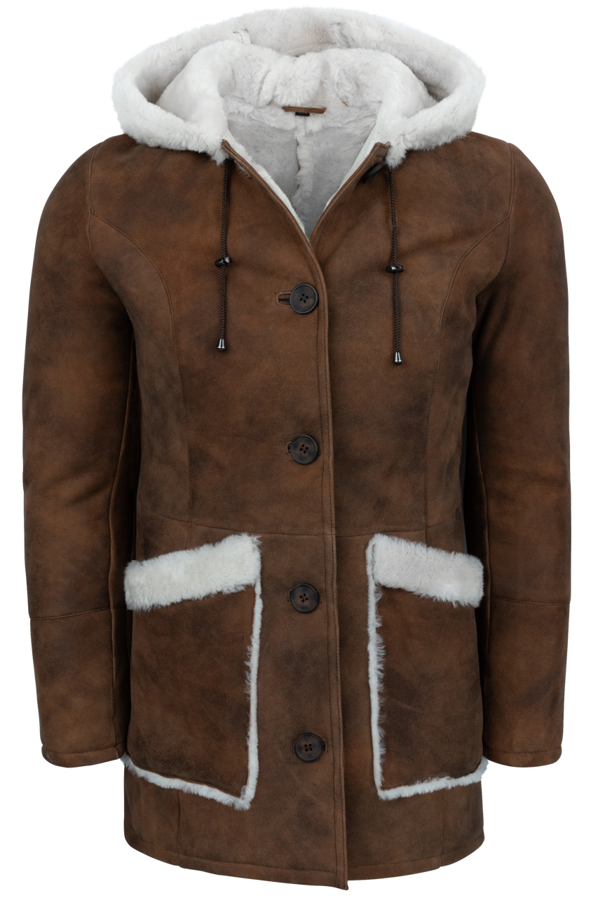 Pinto Ranch Shearling Hoodie Jacket - Dark Whiskey