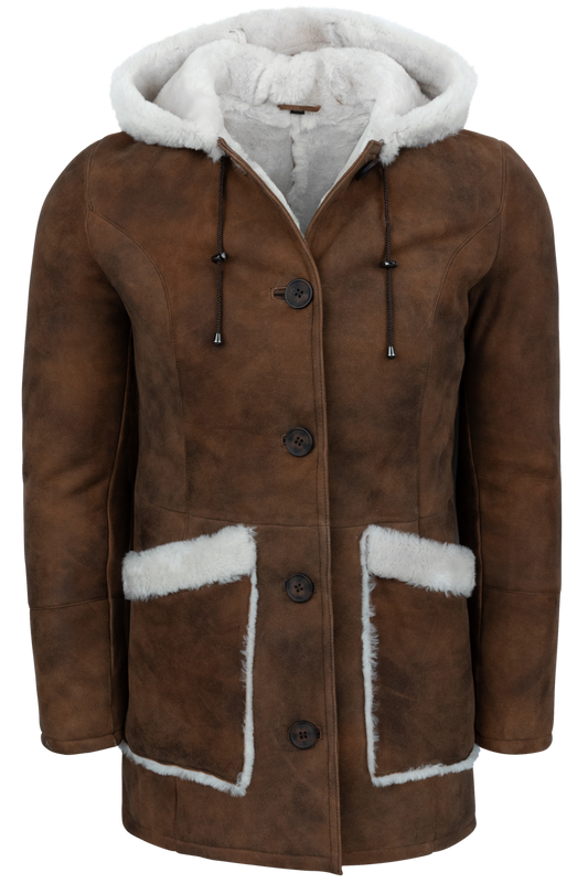 Pinto Ranch Shearling Hoodie Jacket - Dark Whiskey